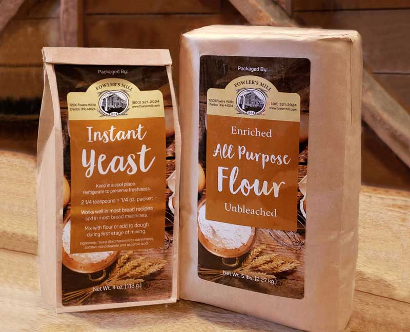Package label design for yeast and flour