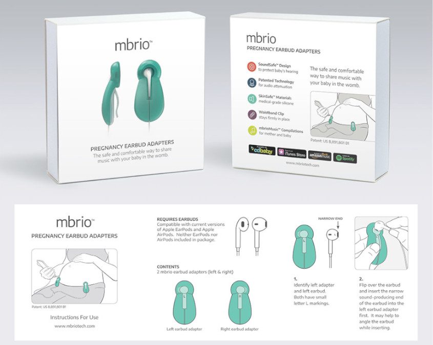 mbrio Pregnancy Earbud Adapters + DI Package Design