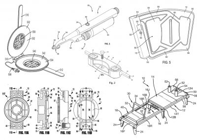 Examples of patent drawings generated from Solidworks software.